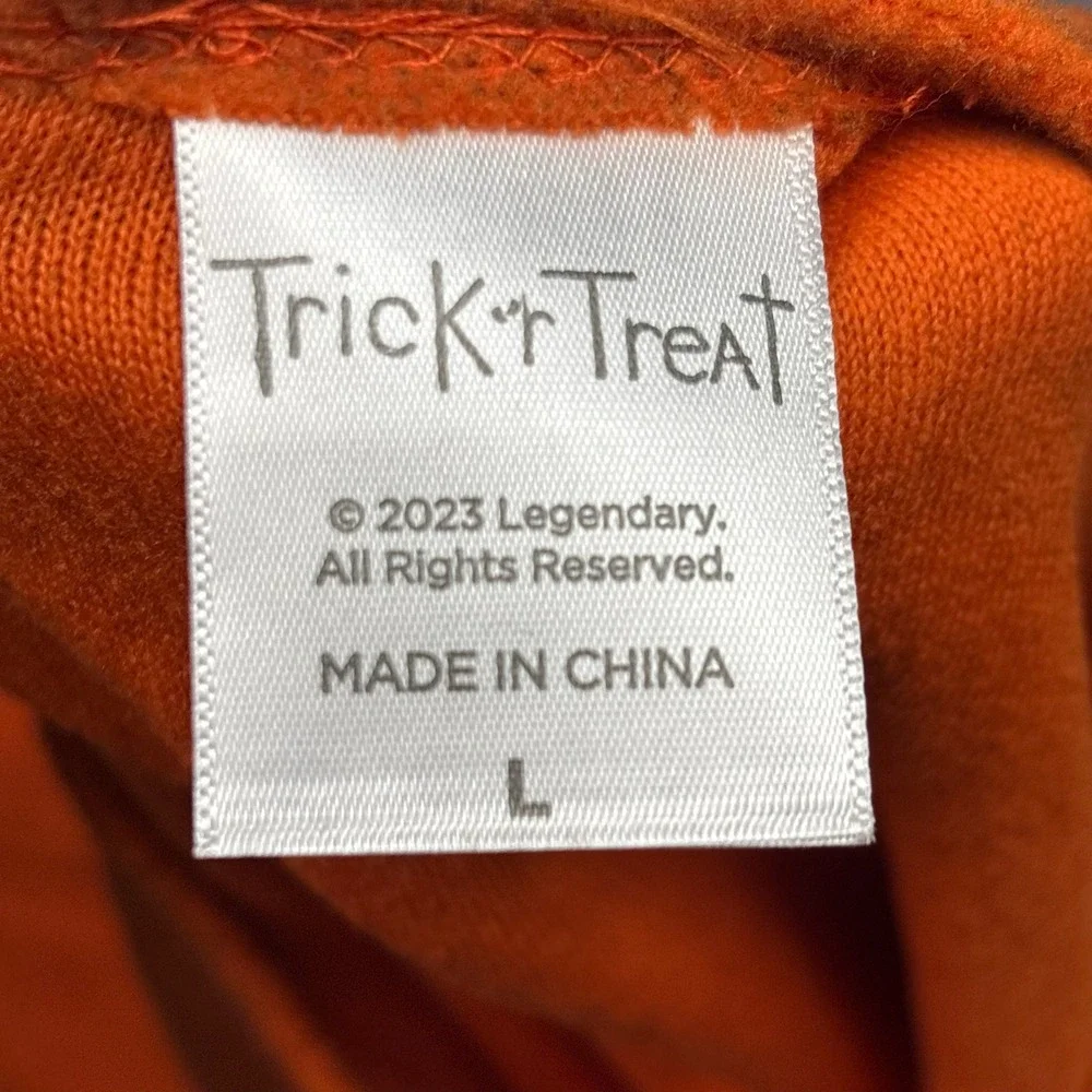 Spirit Halloween Trick r Treat Sam Costume Child Large 12-14 Jumpsuit Mask Set